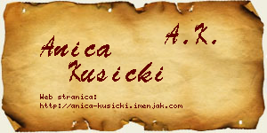 Anica Kusicki vizit kartica
